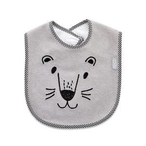 Baveta din bumbac BabyJem Cute animals Grey imagine