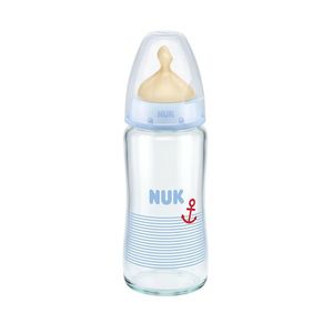 Biberon Nuk First Choice Plus Sticla 240ml tetina latex M 0-6 luni bleu imagine