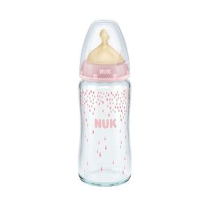 Biberon Nuk First Choice Plus Sticla 240ml tetina latex M 0-6 luni roz imagine