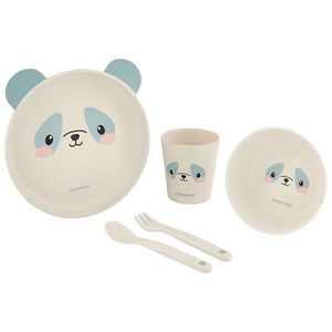 Set de masa cu 5 piese KikkaBoo Bamboo Panda Blue imagine