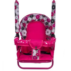 Leagan pentru copii Top Kids cu spatar reglabil si bara detasabila Pink Flowers imagine