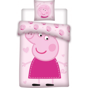 Set lenjerie pat copii Peppa Pig 100x135 + 40x60 SunCity BRM000188 imagine