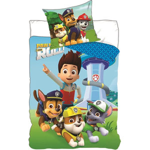 Set lenjerie pat copii Paw Patrol Roll 100x135 + 40x60 SunCity BRM003095 imagine