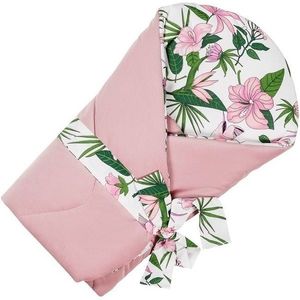 Paturica de infasat multifunctionala Velvet Infantilo IF19174 pink flowerroz imagine