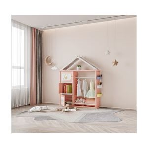 Dulap organizator pentru copii cu 4 cutii Nichiduta Happy House Pink imagine