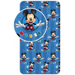 Cearsaf de pat cu elastic Mickey Blue 90x200 cm SunCity albastru imagine