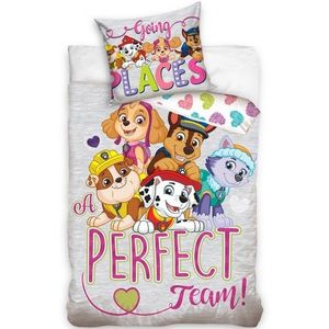 Set lenjerie pat copii Paw Patrol A Perfect Team 100x135 + 40x60 SunCity gri imagine