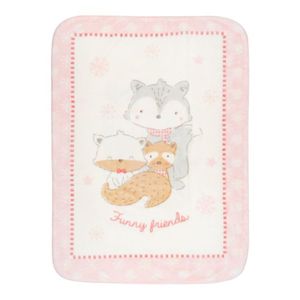 Paturica moale Super Soft 110 x 140 cm Funny Friends Pink imagine