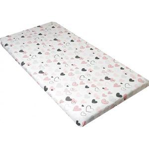 Cearceaf din bumbac cu elastic 120x60 cm Hearts Pink imagine