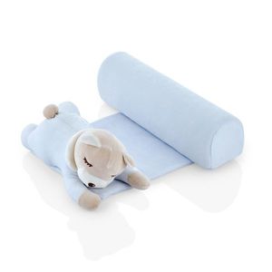 Pernuta pozitionator BabyJem anti-rasucire pentru bebelusi Teddy Blue 35x31 cm imagine