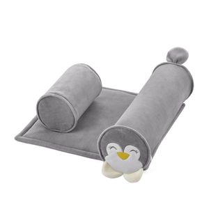 Pernuta pozitionator anti-rasucire BabyJem pentru bebelusi 34x36cm Pinguin Grey imagine