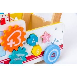 Antemergator educational din lemn Ecotoys 2 in 1 Ambulanta HM015524 imagine