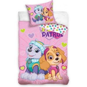 Set lenjerie pat copii Paw Patrol Skye and Everest 100x135 + 40x60 imagine