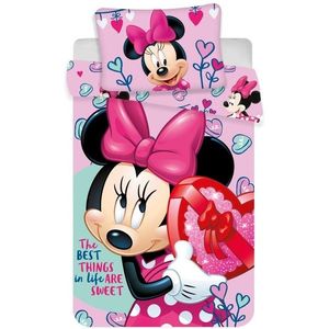 Set lenjerie pat copii Minnie Hearts 100x135 + 40x60 SunCity imagine