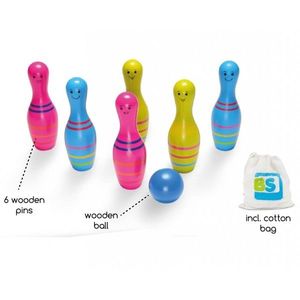 Set de bowling din lemn Skittles Jr. BS Toys imagine