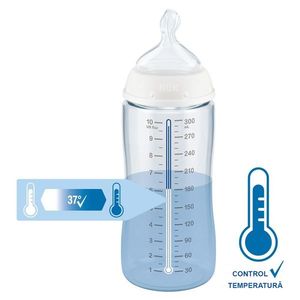 Biberon Nuk First Choice PP 300 ml Control Temperatura tetina silicon M 0-6 luni roz imagine