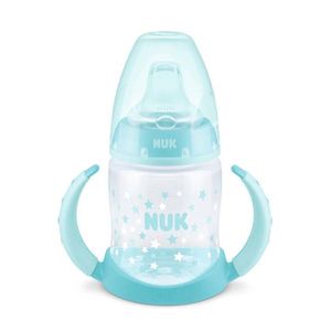 Biberon Nuk First Choice 150 ml cu toarte si adaptor din silicon turcoaz 6 luni+ imagine