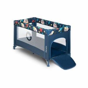 Patut pliant cu un nivel Stefi cu intrare laterala cu fermoar 2 roti 120x60 cm Blue Navy Lionelo imagine