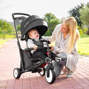 Tricicleta pliabila Smart Trike 7 in 1 STR5 BlackWhite dotata cu frana si scaun rabatabil imagine