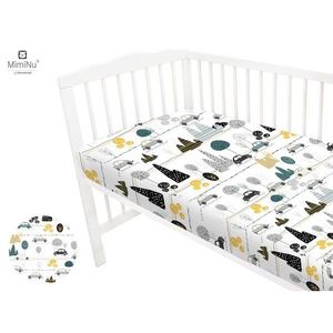 Cearceaf cu elastic 140x70 cm Childrens Journey Grey MimiNu imagine