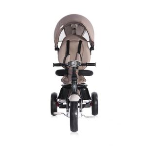 Tricicleta multifunctionala 4 in 1 Enduro scaun rotativ Ivory cu 2 tipuri de suport pentru picioare, roti mari silentioase, spatar reglabil pe 2 pozitii si cosulet textil imagine