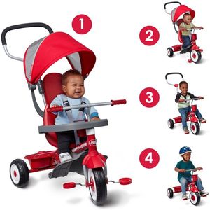 Tricicleta multifunctionala 4 in 1 Radio Flyer 9 luni - 5 ani cu scaun cu pozitie ajustabila, copertina cu protectie UV, suport pentru picioare si tavita cu suport pentru jucarii imagine