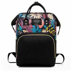 Rucsac multifunctional mamici Leaves Bambinice Negru imagine