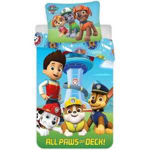 Set lenjerie pat copii Paw Patrol All Paws On Deck 100x135 + 40x60 SunCity imagine