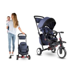 Tricicleta ultrapliabila Smart Trike 7 in 1 STR7 jeans de la 6 luni cu spatar reglabil si sistemul patentat Touch Steering, roti din cauciuc cu functie de absorbire a socurilor imagine