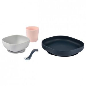 Set de masa silicon Beaba 4 piese Night Blue imagine