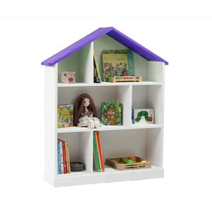 Casuta biblioteca din lemn BookHouse Iris Purple 130 x 96 x 30 cm imagine