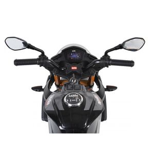 Motocicleta electrica 12V 70W cu roti EVA Aprilia Tuono Red, scaun de piele, roti ajutatoare, lumini LED, muzica, sarcina maxima 25 kg imagine