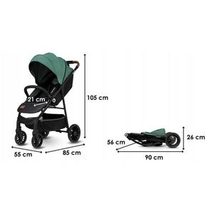 Carucior sport Zoey Cadru din aluminiu verde Lionelo imagine