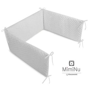 Aparatoare matlasata cu fermoar pentru patut 120X60 cm Gray MimiNu imagine