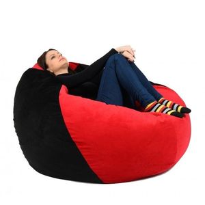 Fotoliu mare nirvana igant black red gama diamond umplut cu perle polistiren beanbag para marca pufrelax imagine