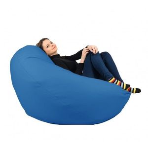 Fotoliu mare nirvana gigant blue piele eco umplut cu perle polistiren beanbag para marca pufrelax imagine