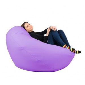 Fotoliu mare nirvana gigant violet piele eco umplut cu perle polistiren beanbag para marca pufrelax imagine