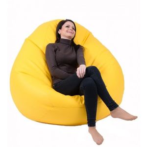 Fotoliu mare nirvana gigant yellow piele eco umplut cu perle polistiren beanbag para marca pufrelax imagine