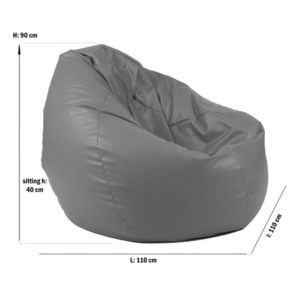 Fotoliu mare nirvana gigant dark grey umplut cu perle polistiren beanbag para marca Pufrelax imagine