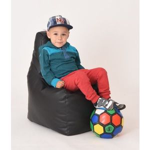 Fotoliu pentru copii 2-8 ani junior black umplut cu perle polistiren marca Pufrelax imagine