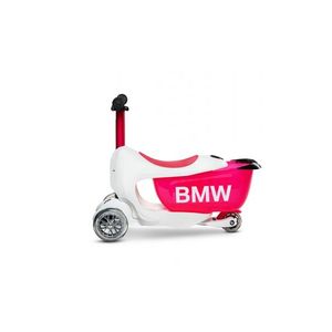 Trotineta Micro X BMW Kids WhiteRaspberry cu ghidon reglabil, roti din silicon, greutate 1.99 kg, sustine 50 kg imagine