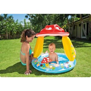 Piscina gonflabila copii Intex baby Ciupercuta multicolor 45 litri 102 x 89 cm imagine