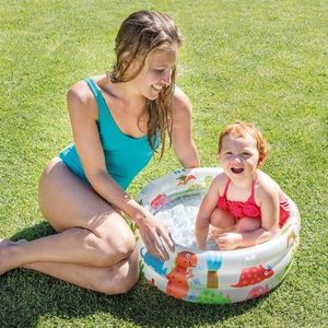 Piscina gonflabila copii Intex Beach Buddies cu dinozauri multicolor 33 litri imagine