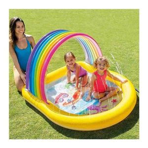 Piscina gonflabila copii Intex Rainbow multicolor 147 x 130 x 86 cm imagine