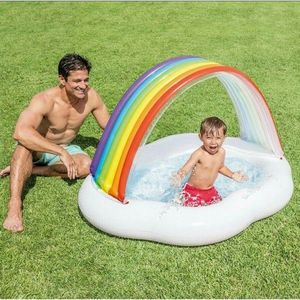 Piscina gonflabila copii Intex Curcubeu multicolor 100 litri 102 x 89 cm imagine