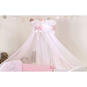 Baldachin din tul pentru patut bebe Sky Bunny Pink 160 x 600 cm suport prindere inclus imagine