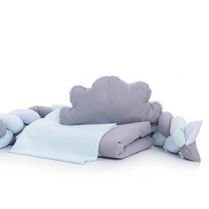 Lenjerie 6 piese gray-blue fara baldachin 120x60 cm imagine