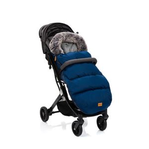 Sac de iarna cu guler blanita detasabil pentru carucior navy 100x50 cm Fillikid imagine