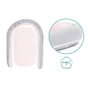 Baby nest culcus saltea si protectie de pat detasabila 90x40 cm pink Fillikid imagine