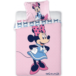 Set lenjerie pat copii Minnie Dots 100x135 + 40x60 SunCity imagine